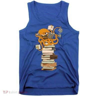 Reading Octopus Tea Coffee And Books Gift Tank Top