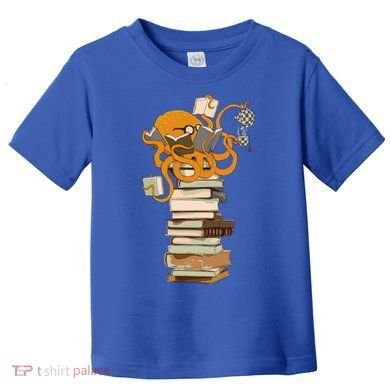 Reading Octopus Tea Coffee And Books Gift Toddler T-Shirt