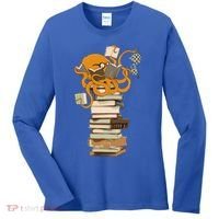Reading Octopus Tea Coffee And Books Gift Women's Long Sleeve Shirt thumb 0