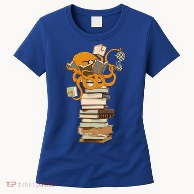 Reading Octopus Tea Coffee And Books Gift Women's T-Shirt