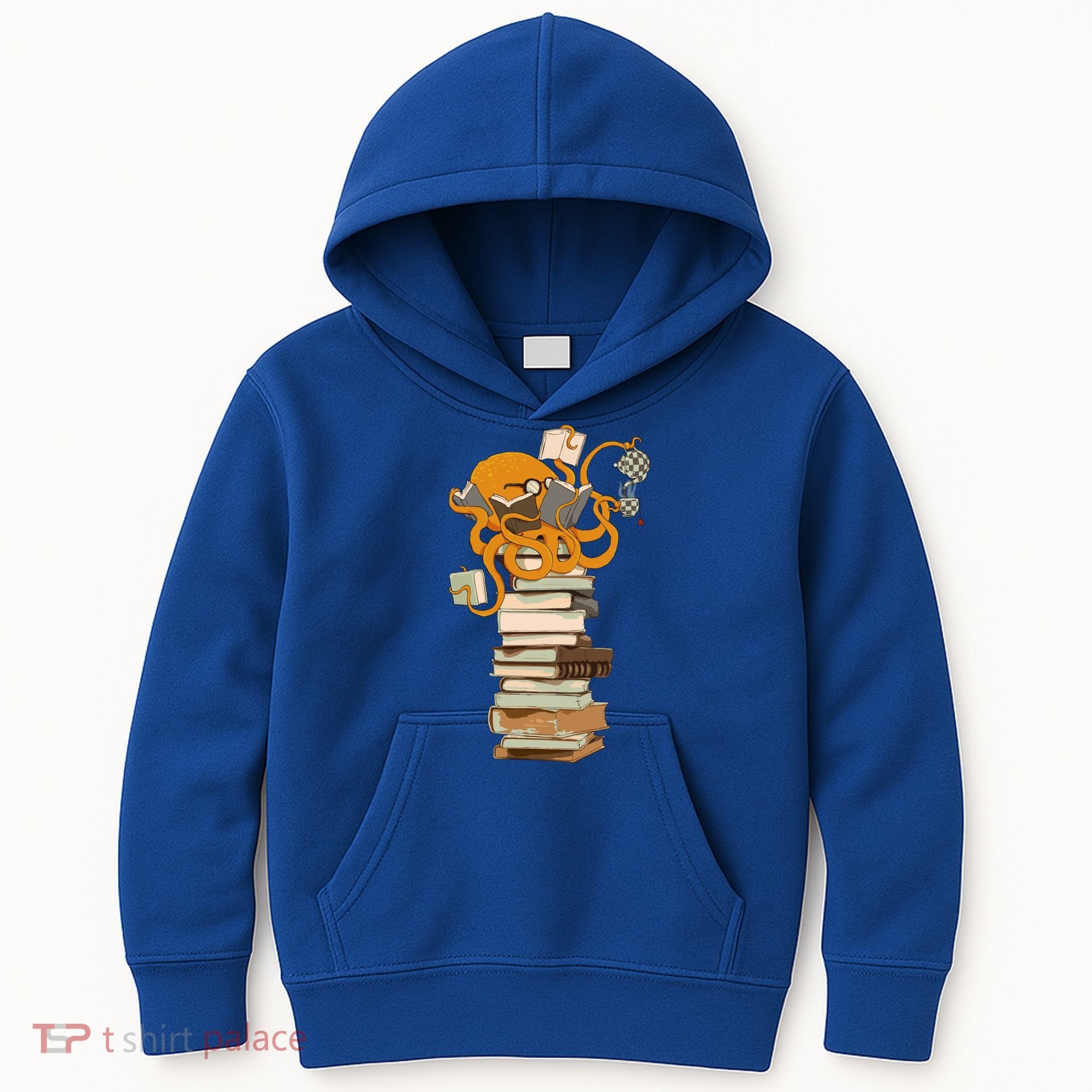 Reading Octopus Tea Coffee And Books Gift Kids Hoodie