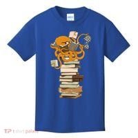 Reading Octopus Tea Coffee And Books Gift Kids T-Shirt thumb 0