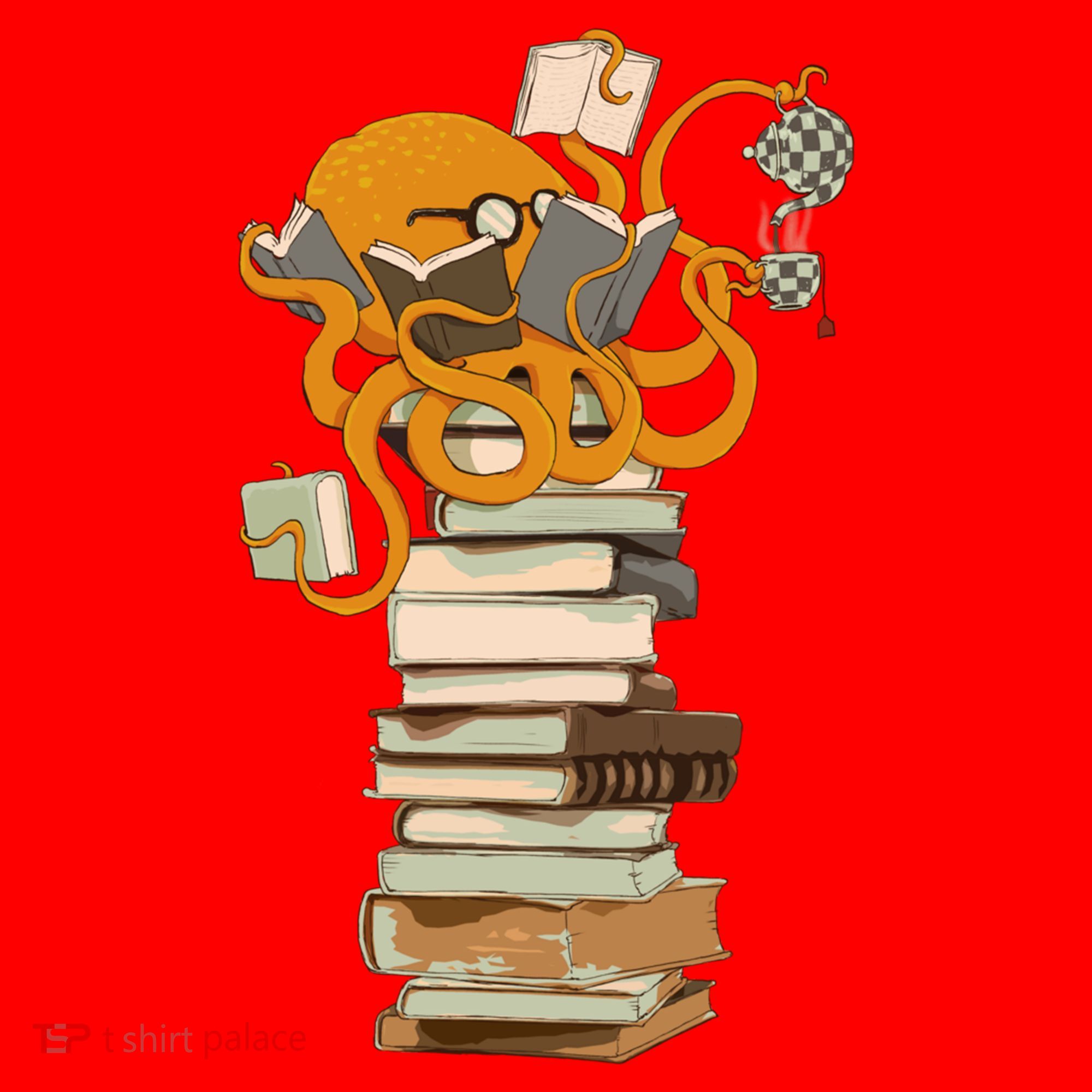 Reading Octopus Tea Coffee And Books Gift Santa Hat