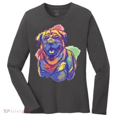 Rottweiler Colorful Dog Women's Long Sleeve Shirt