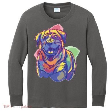 Rottweiler Colorful Dog Kids Long Sleeve Shirt