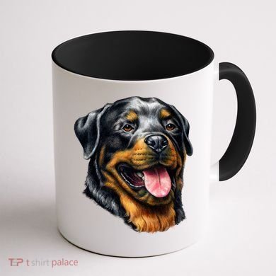 Rottweiler Face Coffee Mug back
