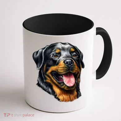 Rottweiler Face Coffee Mug back