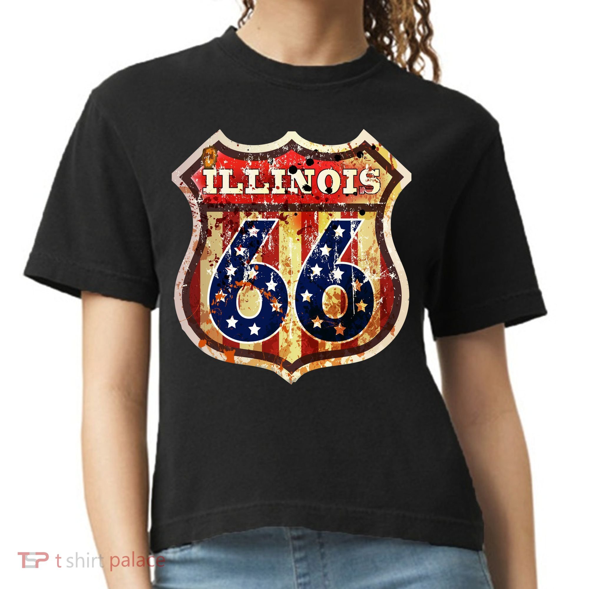 Route 66 Illinois Comfort Colors Boxy T-Shirt