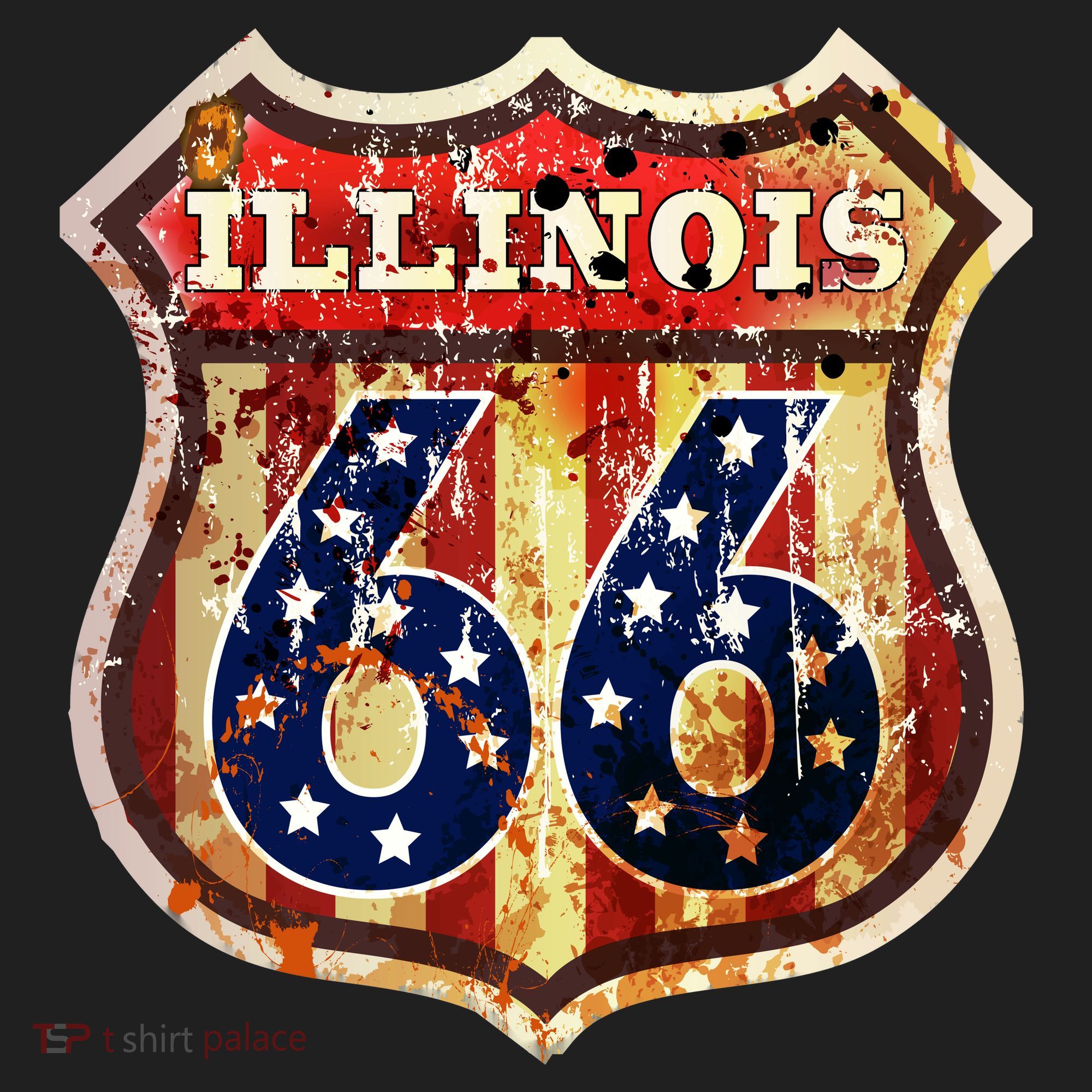 Route 66 Illinois Comfort Colors Boxy T-Shirt