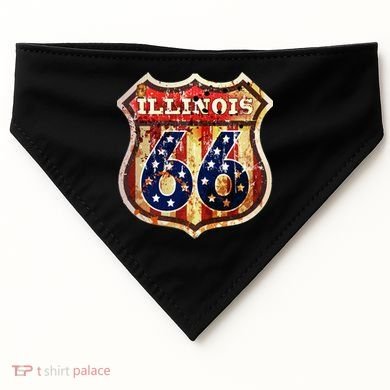 Route 66 Illinois USA-Made Doggie Bandana