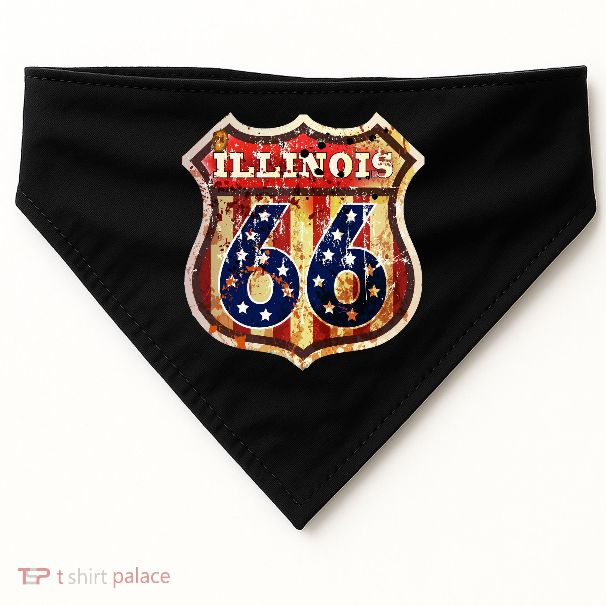 Route 66 Illinois USA-Made Doggie Bandana