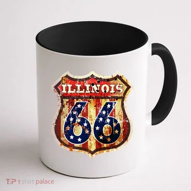 Route 66 Illinois Coffee Mug back