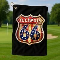 Route 66 Illinois Golf Towel thumb 1