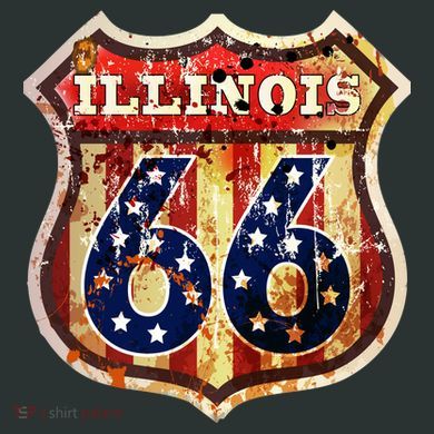 Route 66 Illinois 7 Panel Mesh Trucker Snapback Hat