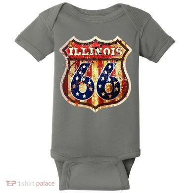 Route 66 Illinois Baby Bodysuit