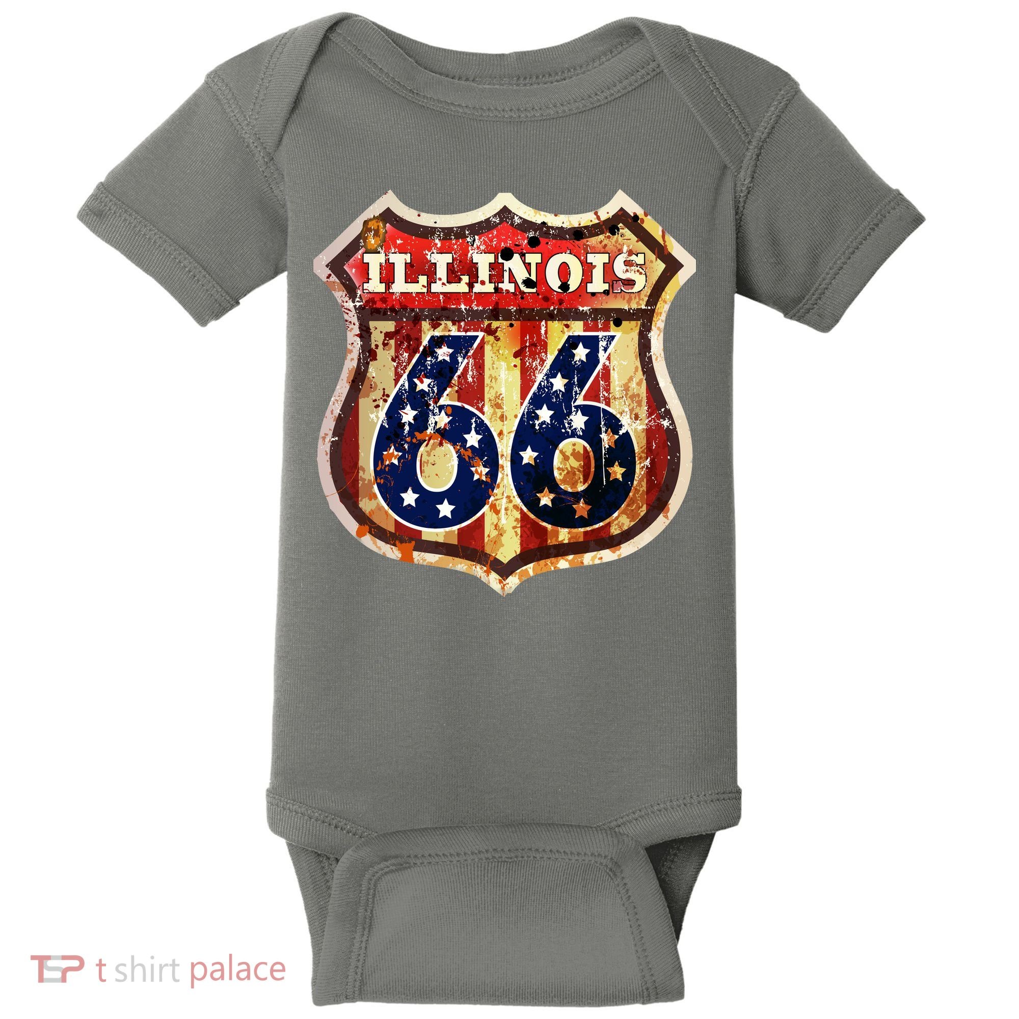 Route 66 Illinois Baby Bodysuit