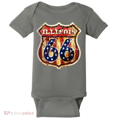 Route 66 Illinois Baby Bodysuit