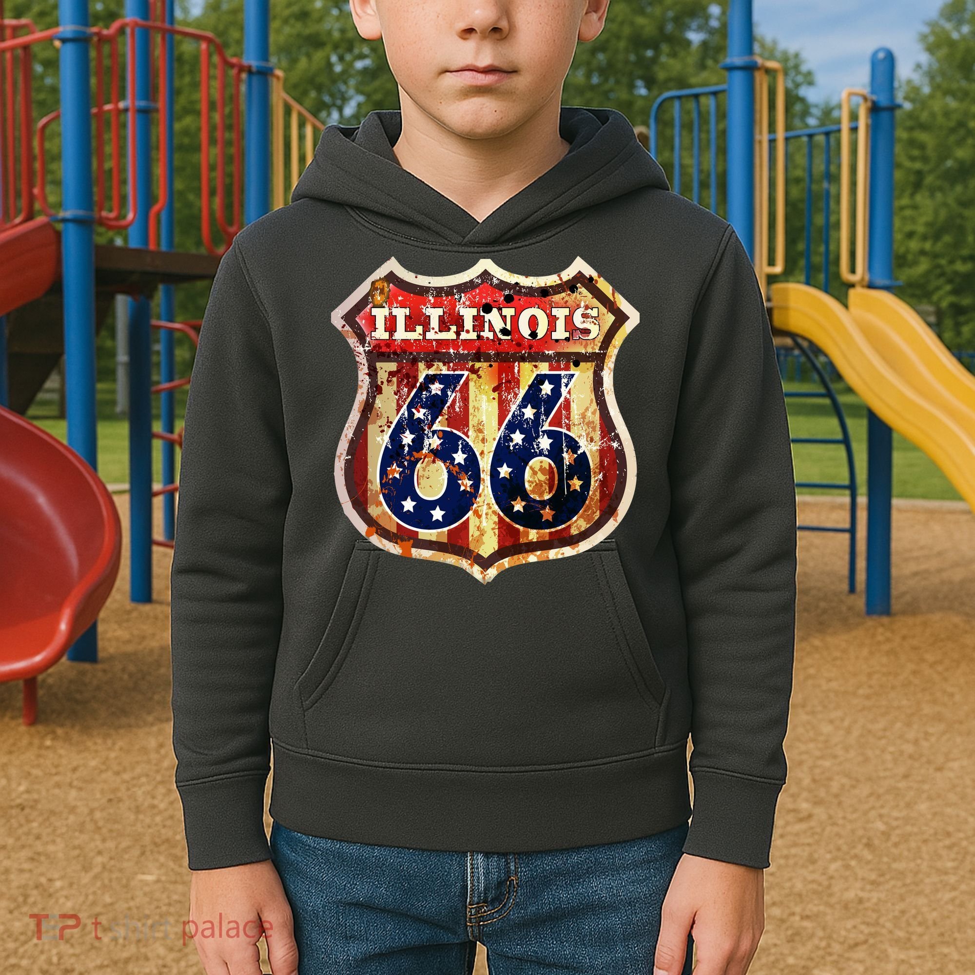 Route 66 Illinois Kids Hoodie