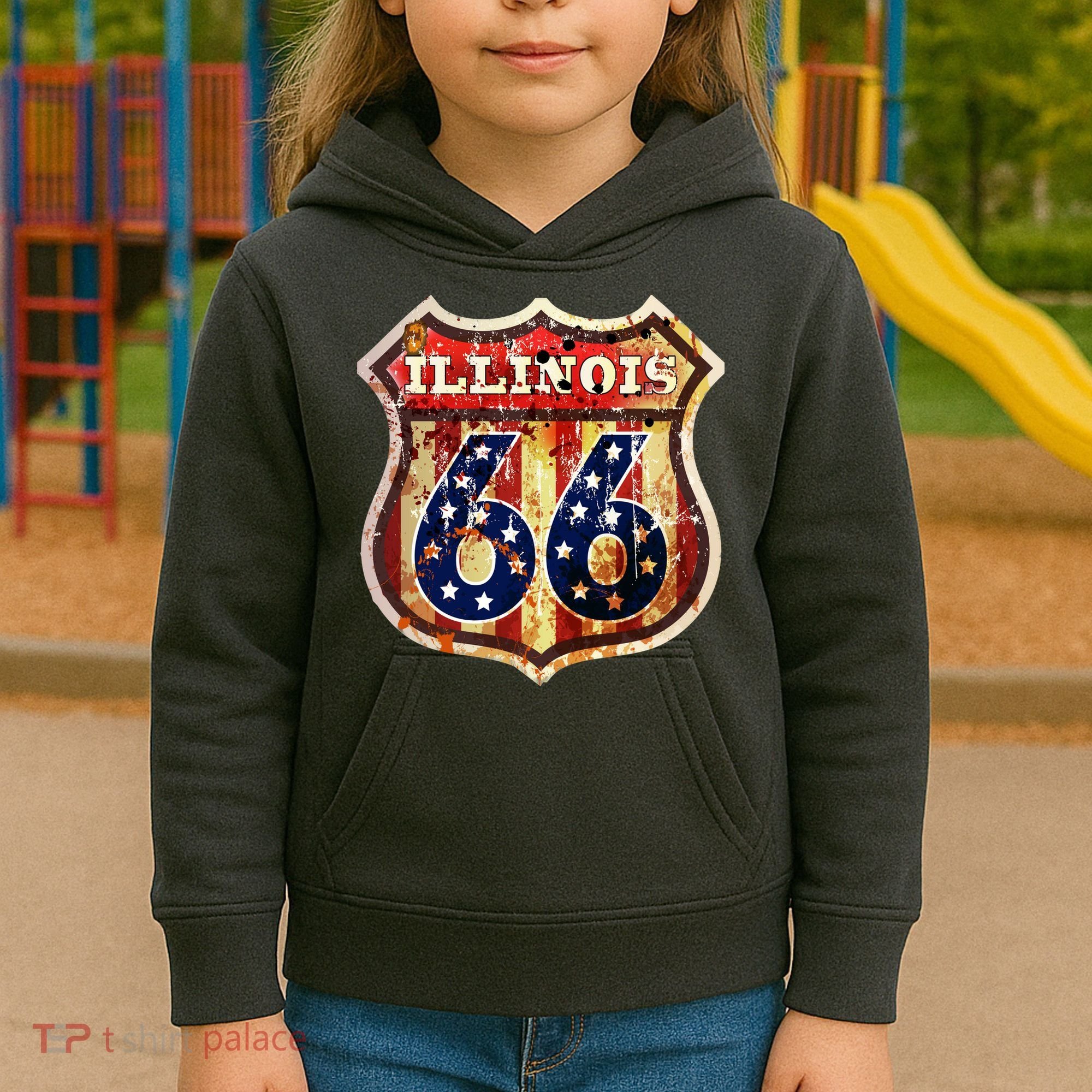 Route 66 Illinois Kids Hoodie