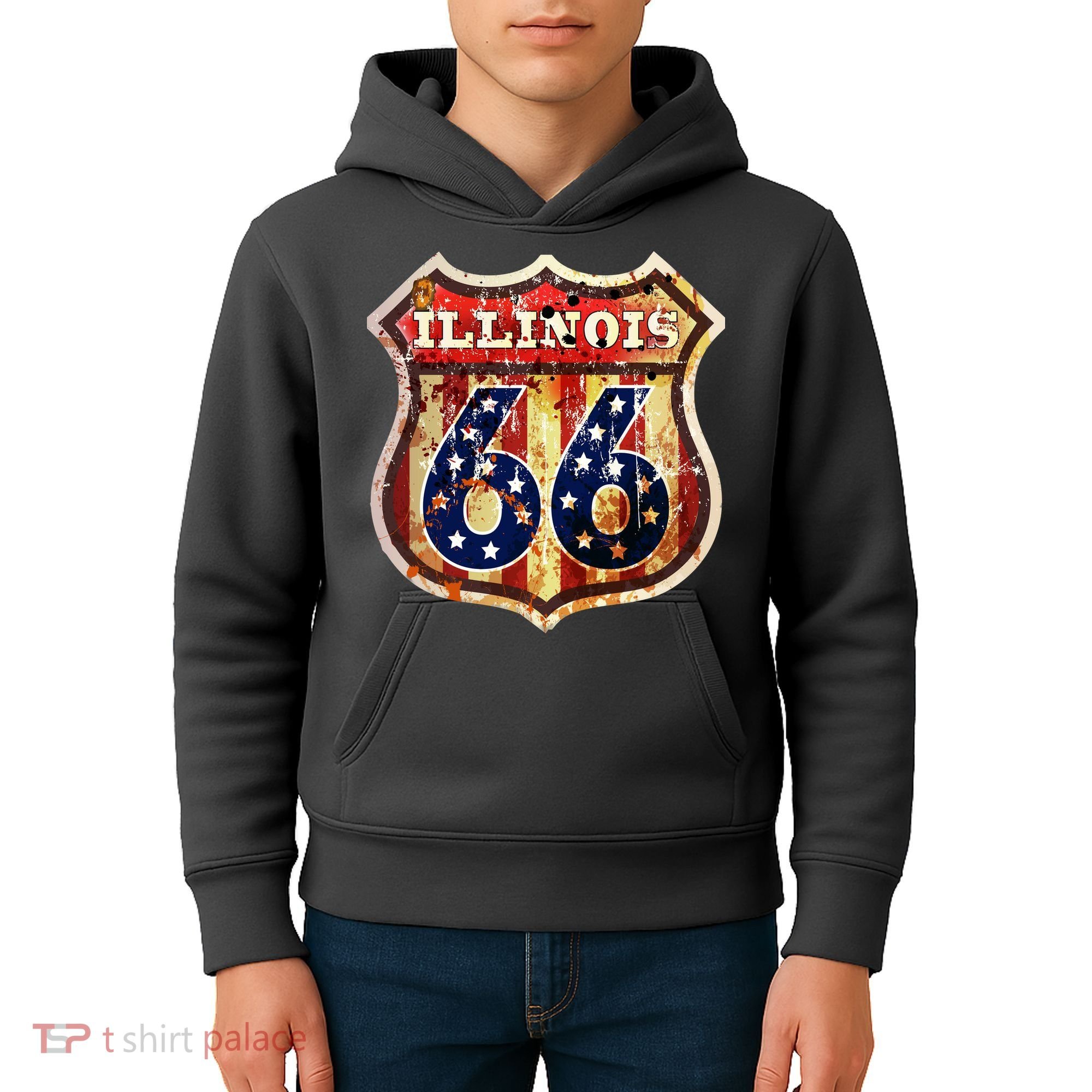 Route 66 Illinois Kids Hoodie