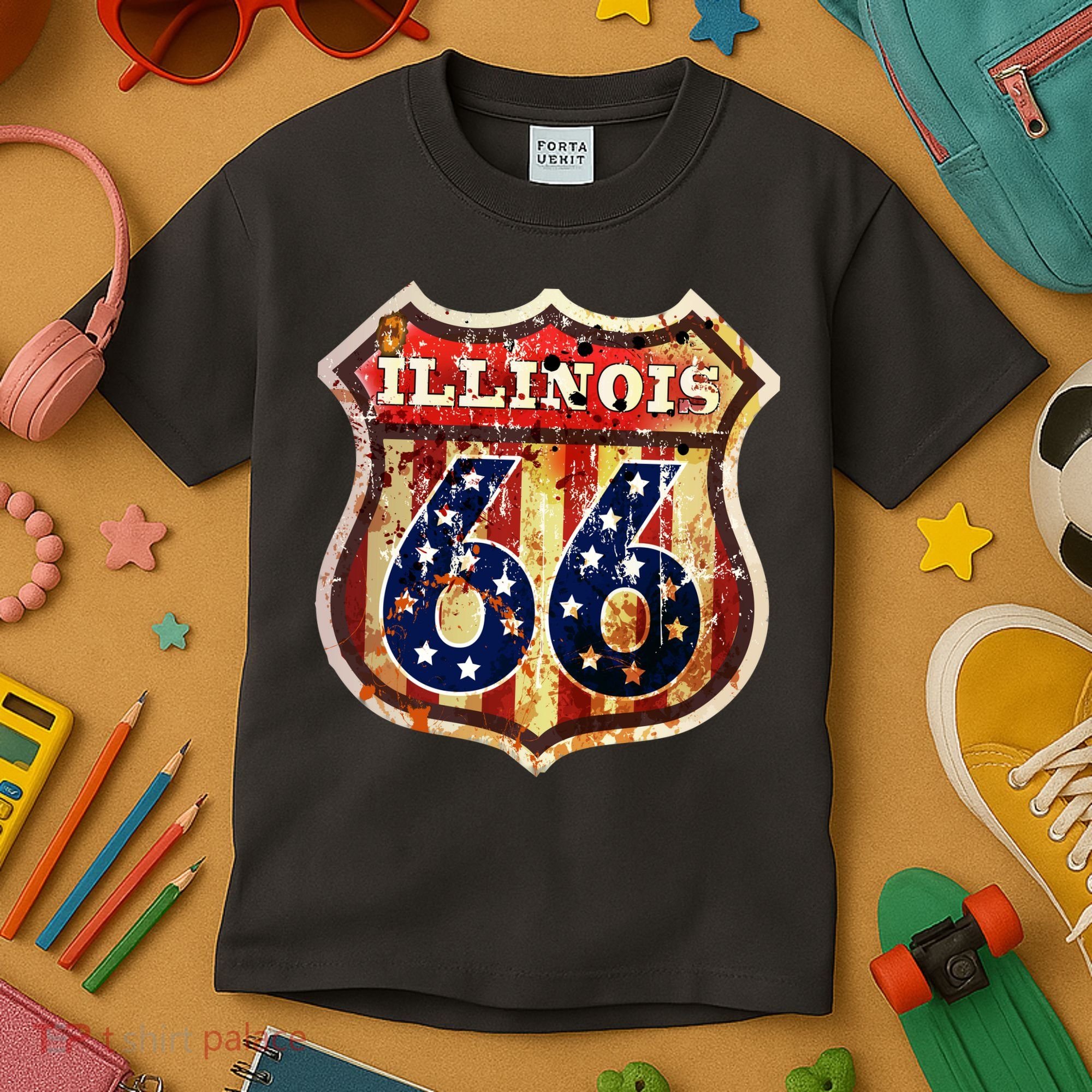 Route 66 Illinois Kids T-Shirt