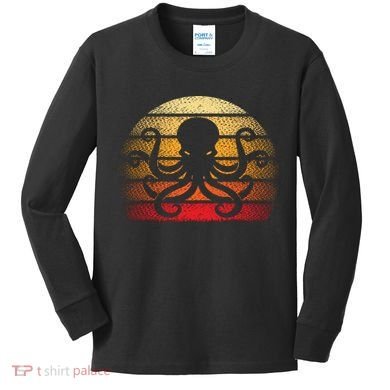 Retro Octopus Vintage Kids Long Sleeve Shirt