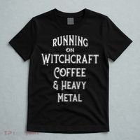 Running On Witchcraft Coffee And Heavy Metal Cheeky Witch T-Shirt thumb 5