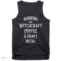 Running On Witchcraft Coffee And Heavy Metal Cheeky Witch Tank Top thumb 0