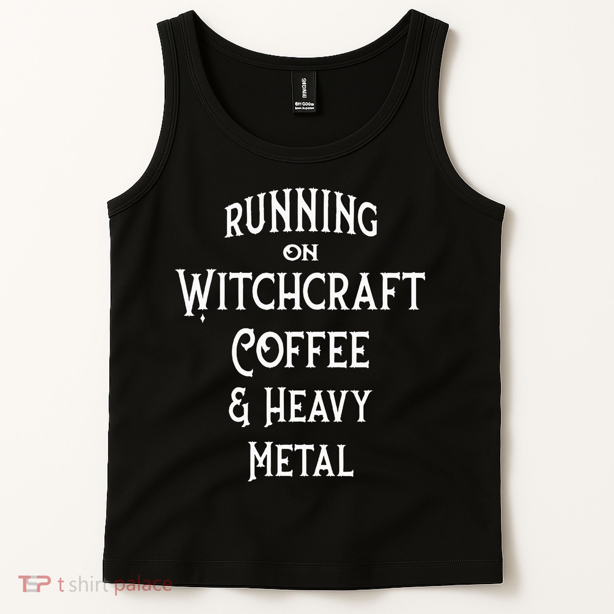 Running On Witchcraft Coffee And Heavy Metal Cheeky Witch Tank Top