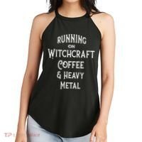Running On Witchcraft Coffee And Heavy Metal Cheeky Witch Women's Perfect Tri Rocker Tank thumb 2