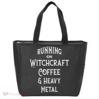 Running On Witchcraft Coffee And Heavy Metal Cheeky Witch Tote Bag thumb 0