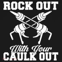 Rock Out With Your Caulk Out Construction Worker Funny Gift Backpack thumb 2