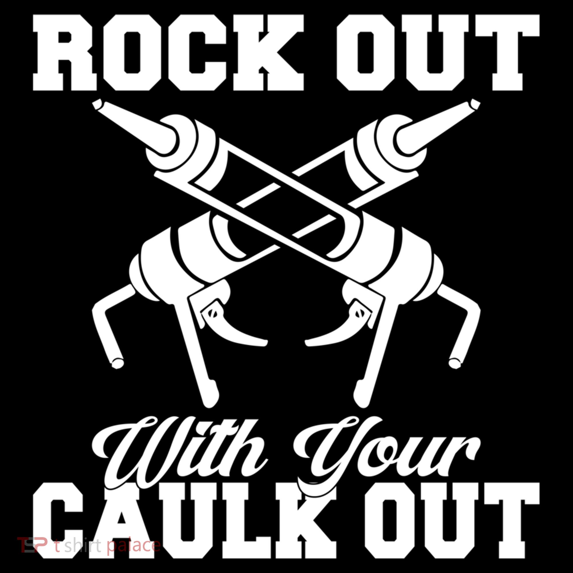 Rock Out With Your Caulk Out Construction Worker Funny Gift Women's Hoodie