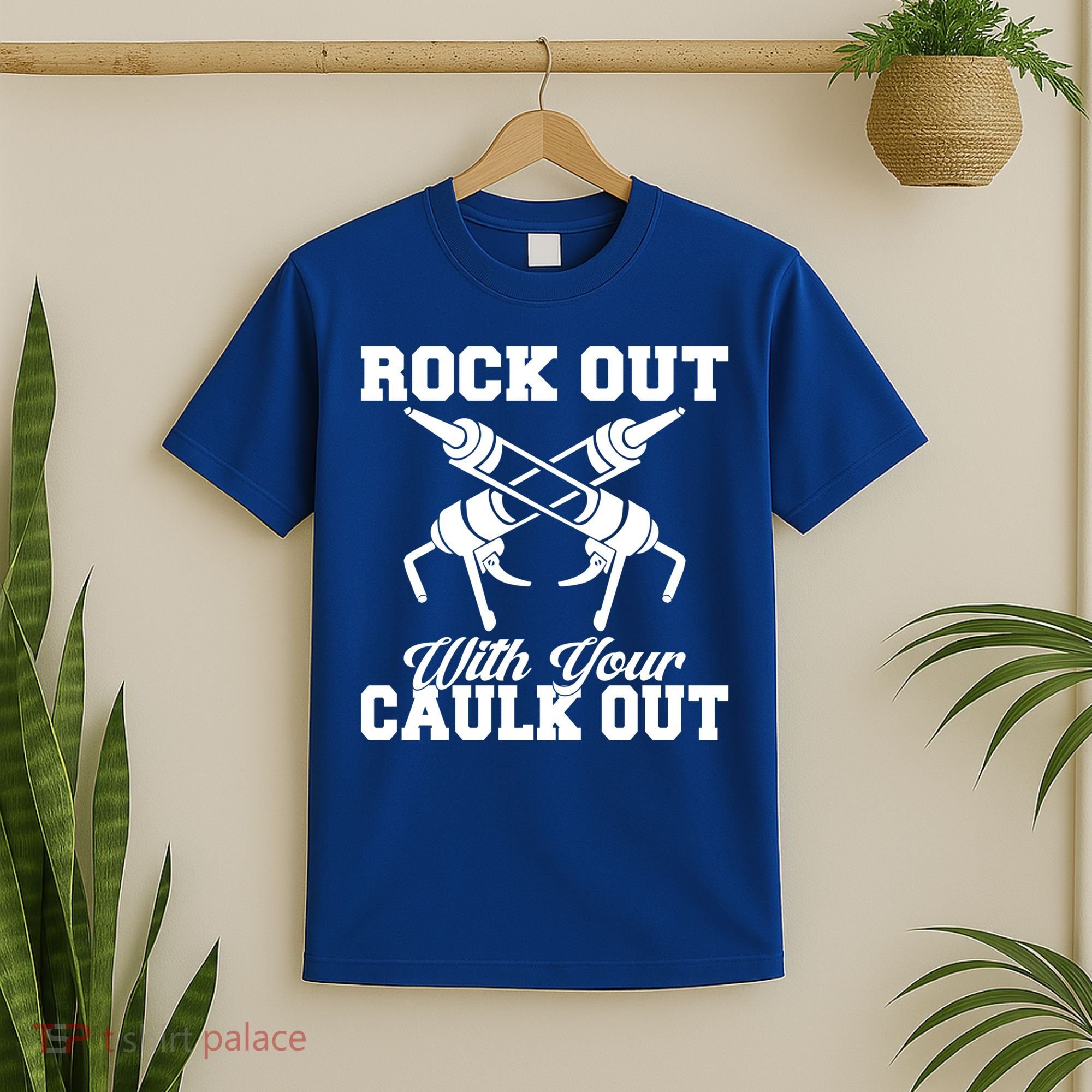 Rock Out With Your Caulk Out Construction Worker Funny Gift T-Shirt