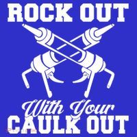 Rock Out With Your Caulk Out Construction Worker Funny Gift Coaster thumb 2