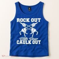 Rock Out With Your Caulk Out Construction Worker Funny Gift Tank Top thumb 2