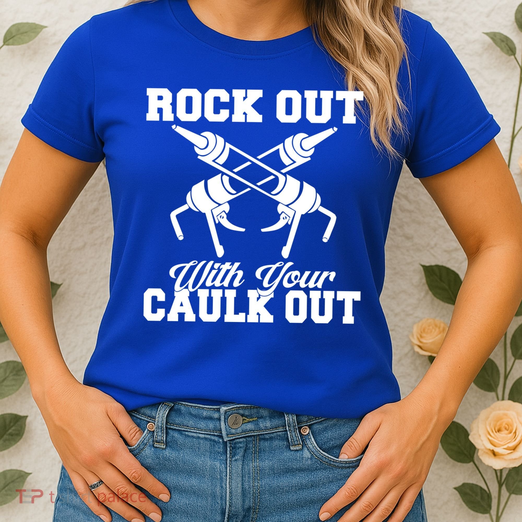 Rock Out With Your Caulk Out Construction Worker Funny Gift Women's T-Shirt