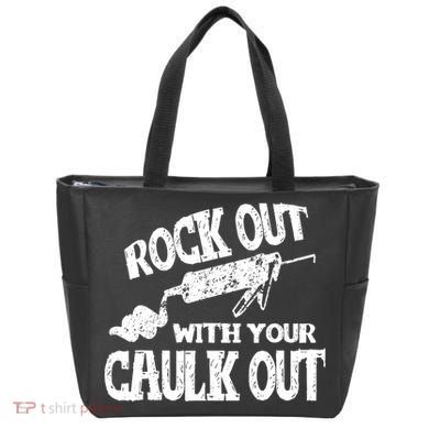 Rock Out With Your Caulk Out Construction Worker Gift Tote Bag