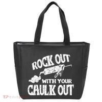Rock Out With Your Caulk Out Construction Worker Gift Tote Bag thumb 0