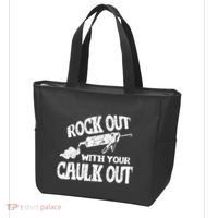 Rock Out With Your Caulk Out Construction Worker Gift Tote Bag thumb 3
