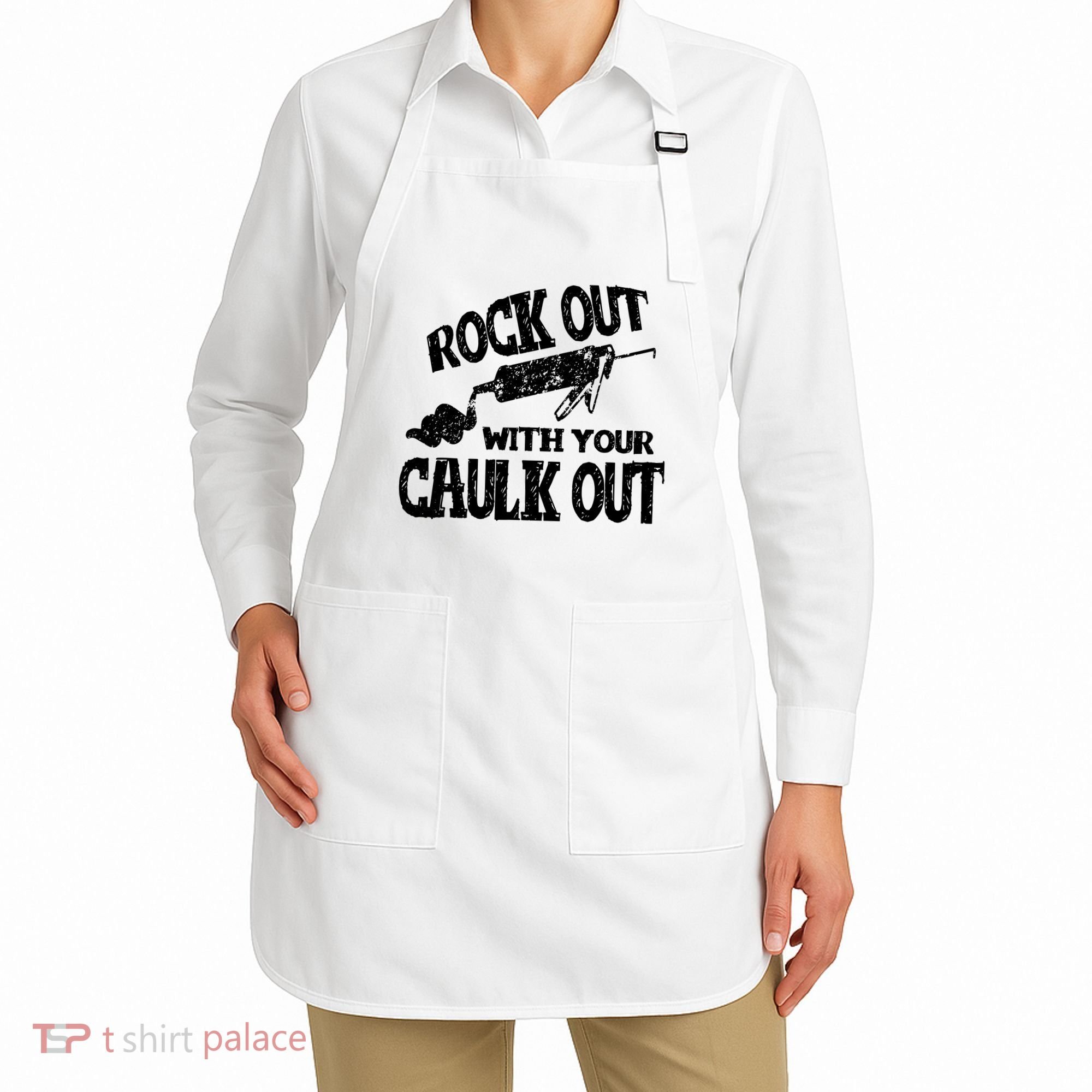 Rock Out With Your Caulk Out Construction Worker Gift Apron