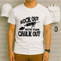 Rock Out With Your Caulk Out Construction Worker Gift T-Shirt thumb 6