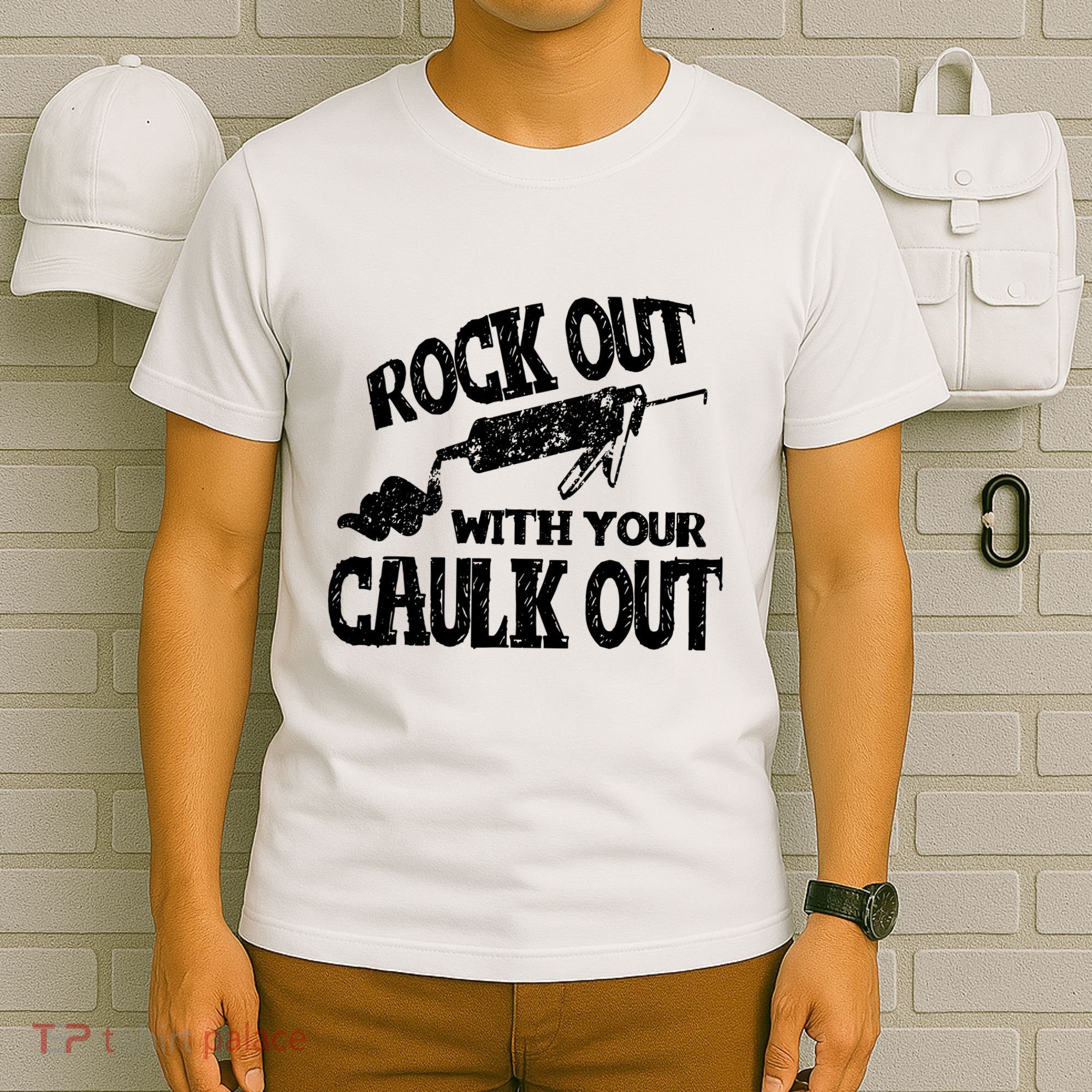 Rock Out With Your Caulk Out Construction Worker Gift T-Shirt
