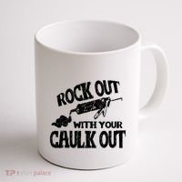 Rock Out With Your Caulk Out Construction Worker Gift Coffee Mug thumb 1