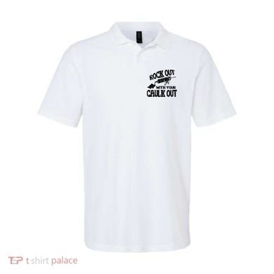 Rock Out With Your Caulk Out Construction Worker Gift Polo