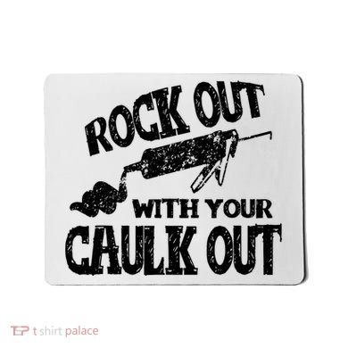 Rock Out With Your Caulk Out Construction Worker Gift Mousepad