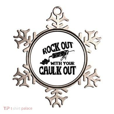 Rock Out With Your Caulk Out Construction Worker Gift Ornament