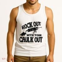 Rock Out With Your Caulk Out Construction Worker Gift Tank Top thumb 3