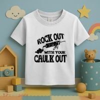 Rock Out With Your Caulk Out Construction Worker Gift Toddler T-Shirt thumb 3