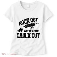 Rock Out With Your Caulk Out Construction Worker Gift Women's T-Shirt thumb 0